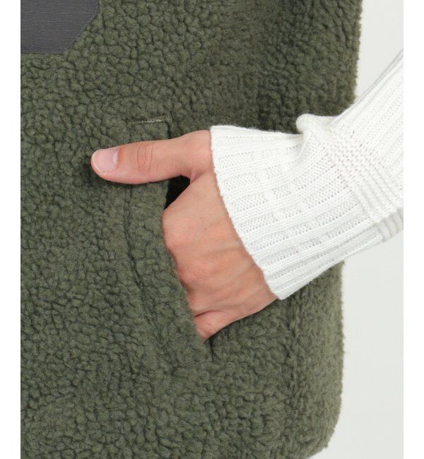 ikka「CAMP LOGOS 防風シープボアベスト」|ダウンベスト・ベスト|