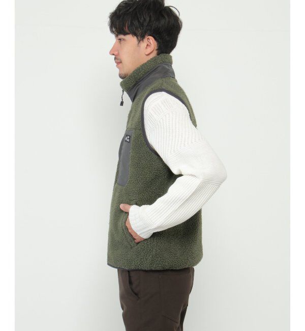 ikka「CAMP LOGOS 防風シープボアベスト」|ダウンベスト・ベスト|