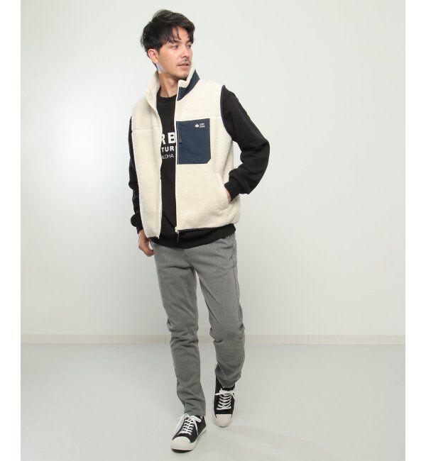 ikka「CAMP LOGOS 防風シープボアベスト」|ダウンベスト・ベスト|