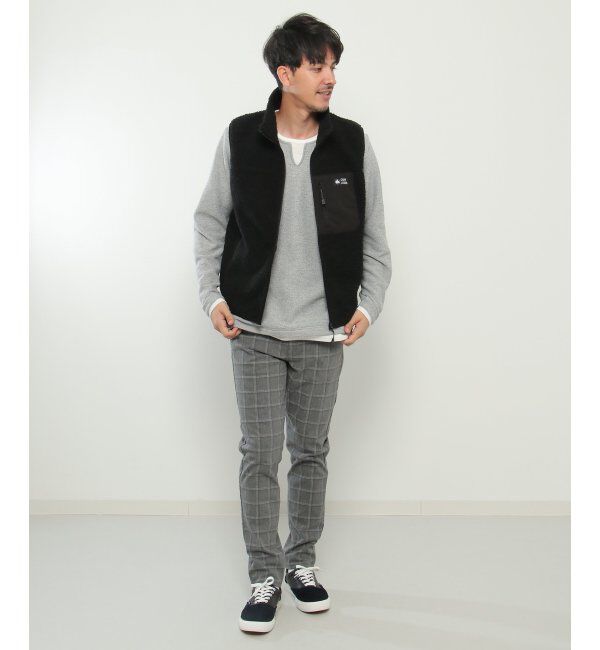 ikka「CAMP LOGOS 防風シープボアベスト」|ダウンベスト・ベスト|