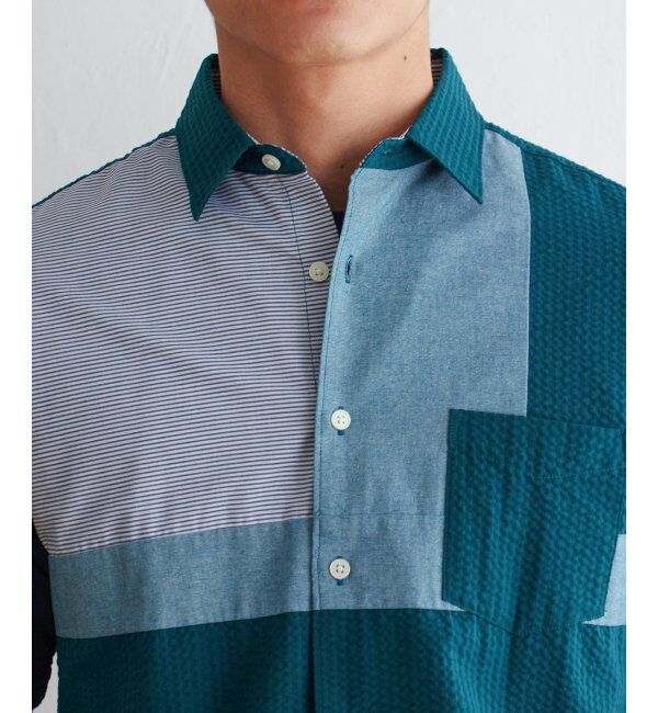 ikka「サッカーブロック切り替えシャツ」|シャツ・ブラウス|