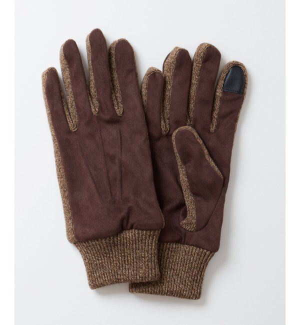 ikka「フェイクスエードクローブ」|手袋|ブラウン