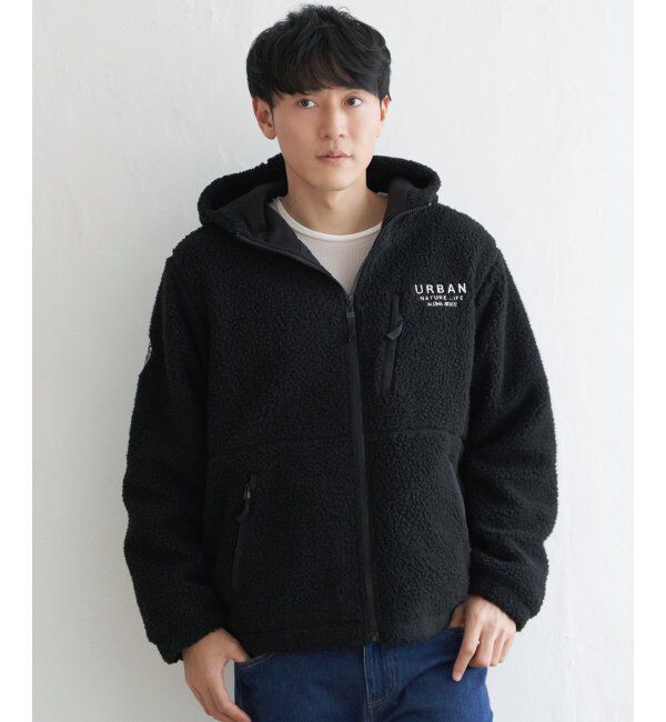 ikka「URBAN NATURE LIFE アーバンネイチャーライフ ボアブルゾン」|ブルゾン・スタジャン|ブラック