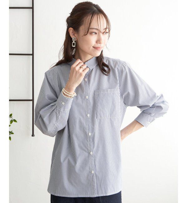 ikka「ストライプ長袖シャツ」|シャツ・ブラウス|