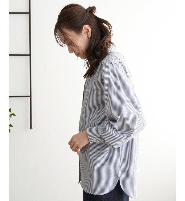 ikka「ストライプ長袖シャツ」|シャツ・ブラウス|
