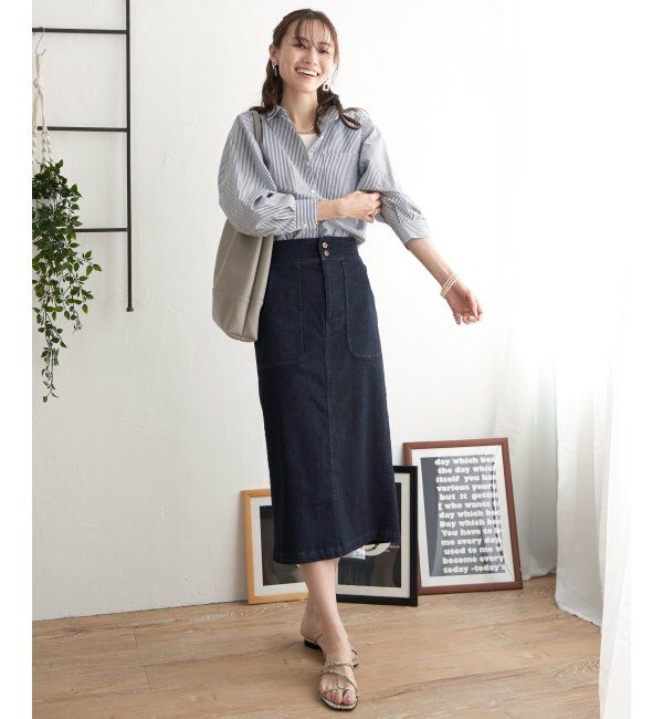 ikka「ストライプ長袖シャツ」|シャツ・ブラウス|