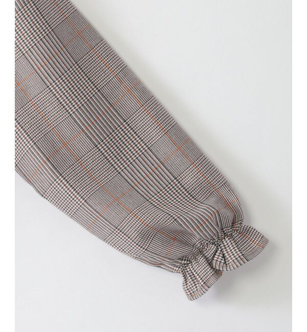 ikka kids「袖チェックフリル襟プルオーバー（120~160cm）」|Tシャツ・カットソー|