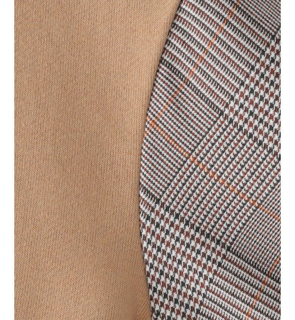 ikka kids「袖チェックフリル襟プルオーバー（120~160cm）」|Tシャツ・カットソー|