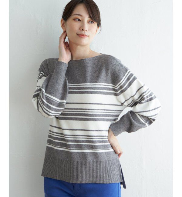 ikka「総針ボートネックプルオーバー」|プルオーバー|