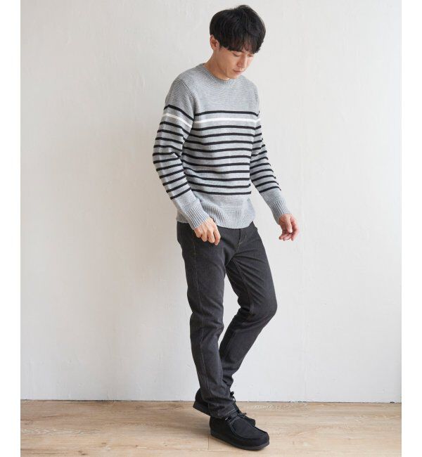 ikka「ナバルボーダーニット」|プルオーバー|