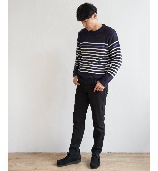 ikka「ナバルボーダーニット」|プルオーバー|