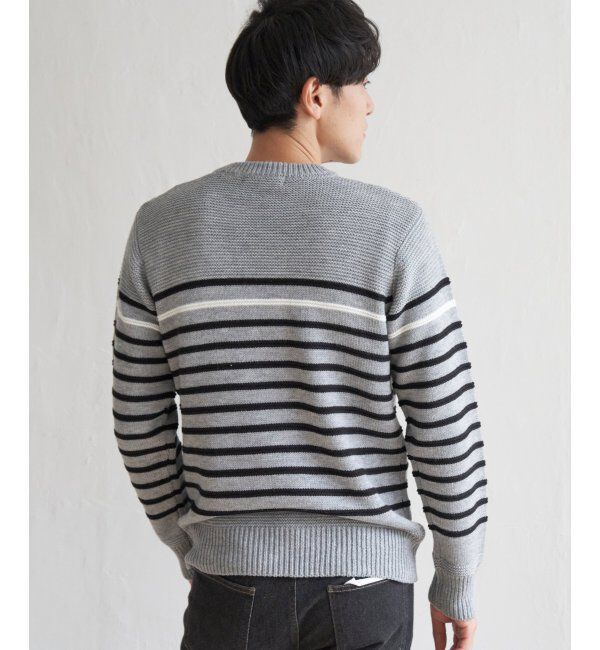 ikka「ナバルボーダーニット」|プルオーバー|