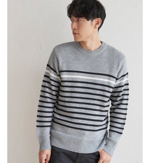 ikka「ナバルボーダーニット」|プルオーバー|