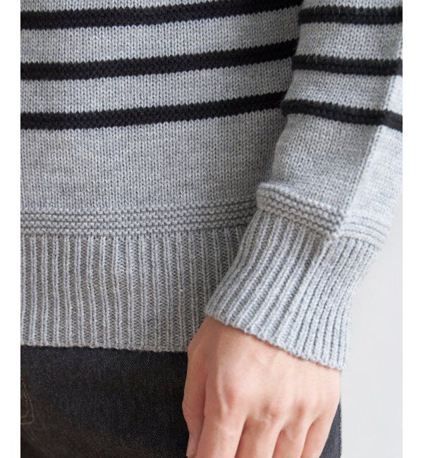 ikka「ナバルボーダーニット」|プルオーバー|