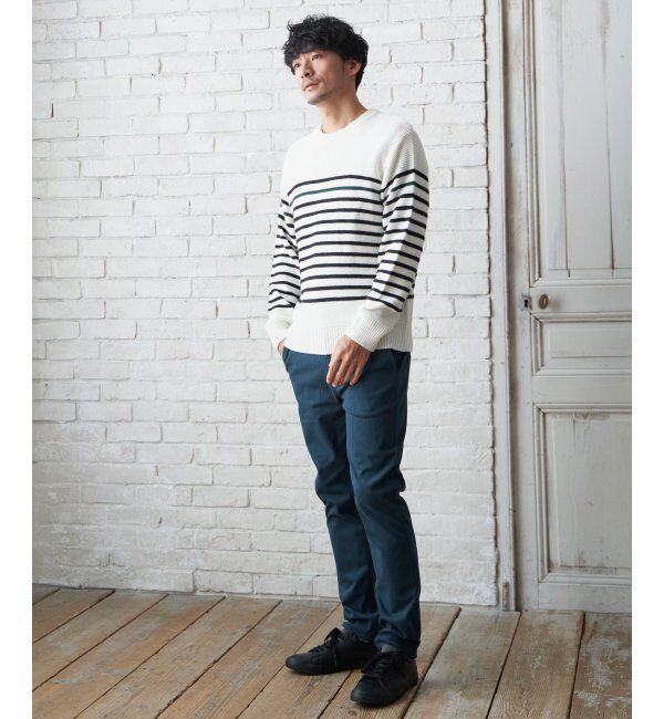 ikka「ナバルボーダーニット」|プルオーバー|