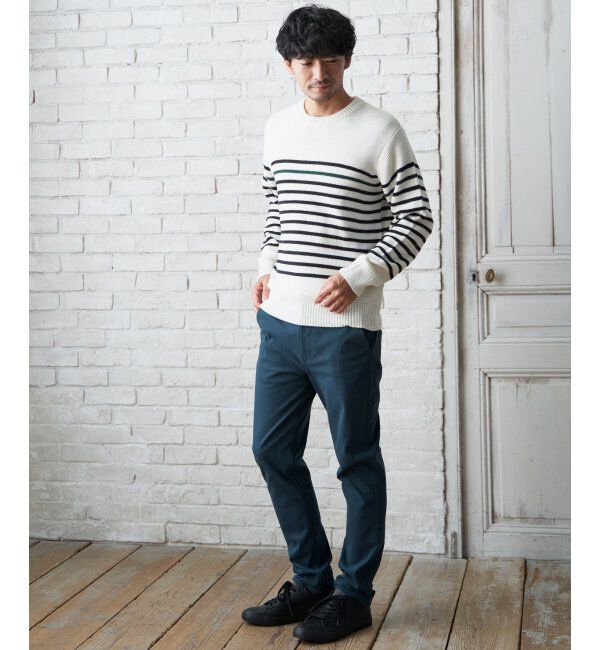 ikka「ナバルボーダーニット」|プルオーバー|