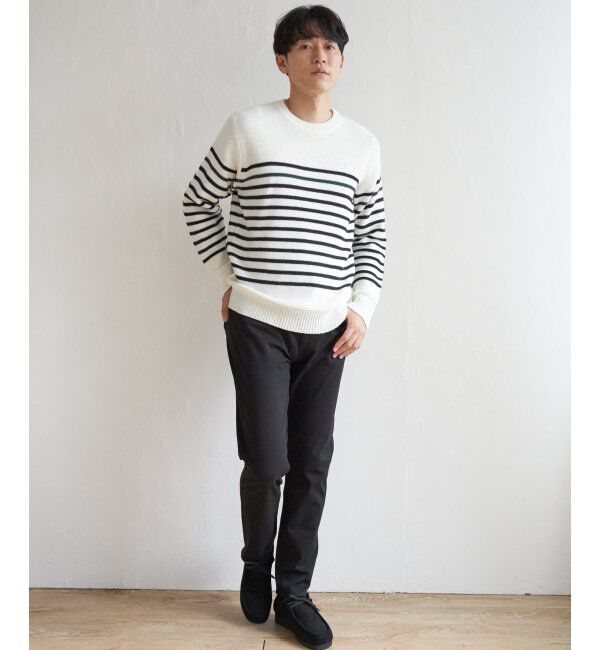 ikka「ナバルボーダーニット」|プルオーバー|