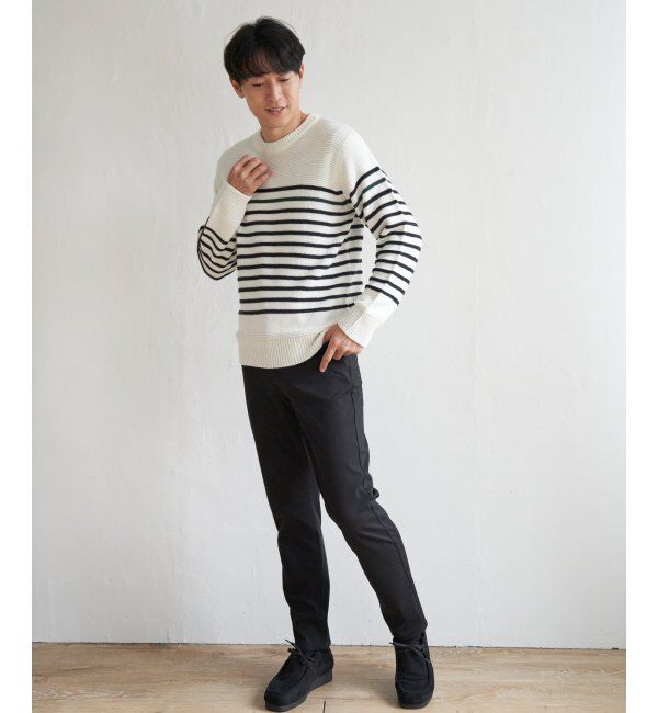 ikka「ナバルボーダーニット」|プルオーバー|