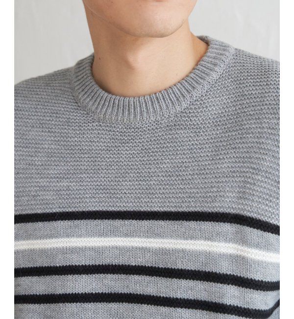 ikka「ナバルボーダーニット」|プルオーバー|