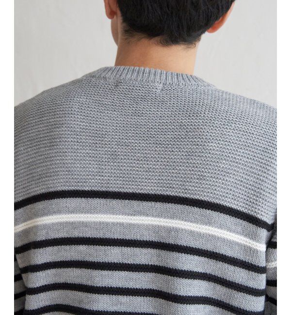 ikka「ナバルボーダーニット」|プルオーバー|