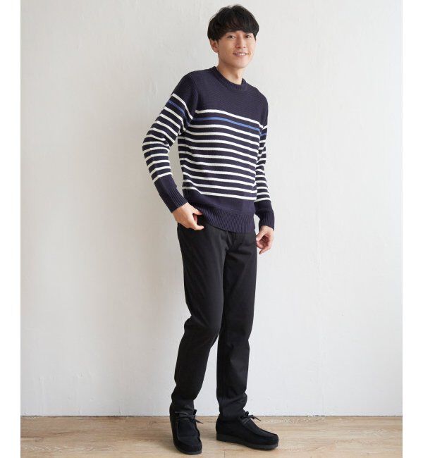 ikka「ナバルボーダーニット」|プルオーバー|