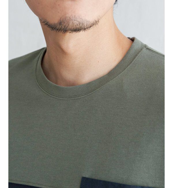 ikka「URBAN NATURE LIFE アーバンネイチャーライフ バイカラー切り替えTシャツ」|Tシャツ・カットソー|