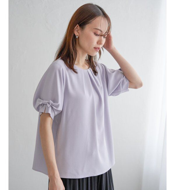IKKA LOUNGE「ドライタッチ袖リボンブラウス」|シャツ・ブラウス|