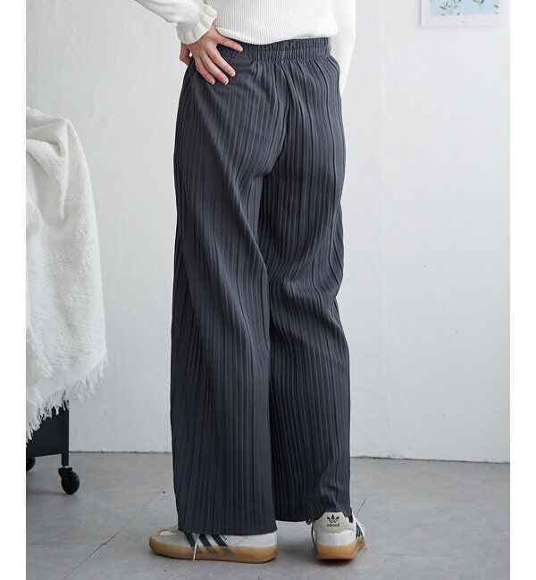 VENCE share style「カットツイルボックスプリーツパンツ」|デニム|