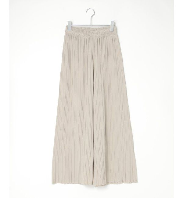 VENCE share style「カットツイルボックスプリーツパンツ」|デニム|ベージュ