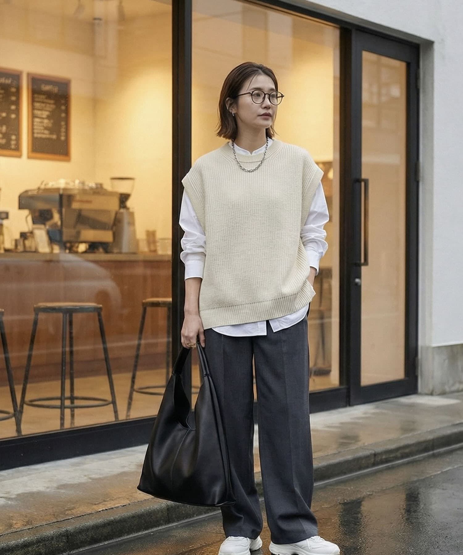 STYLE DELI「【DELI by】トライアングルフォルム・リアルレザートートバッグ」|トートバッグ|