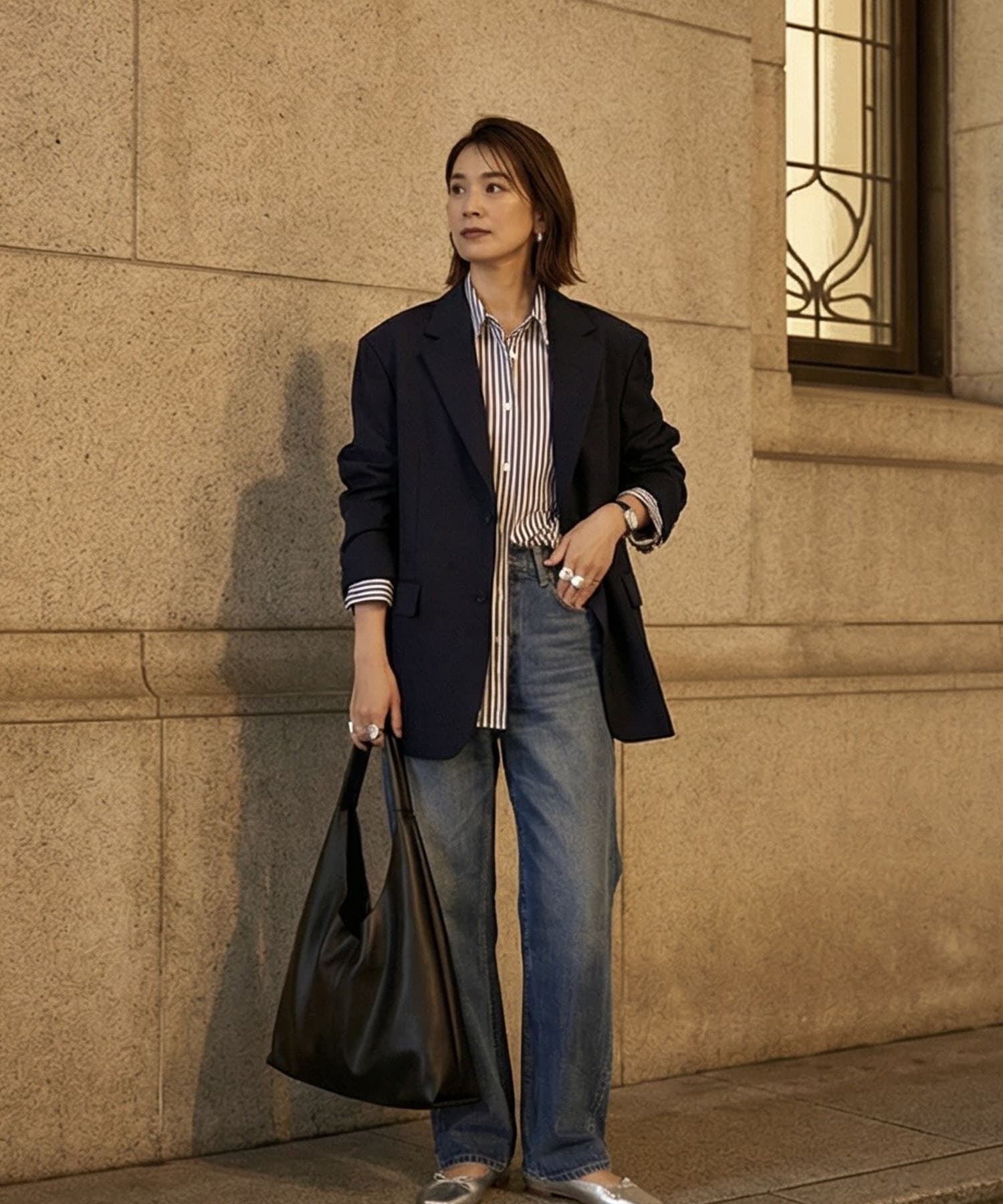 STYLE DELI「【DELI by】トライアングルフォルム・リアルレザートートバッグ」|トートバッグ|