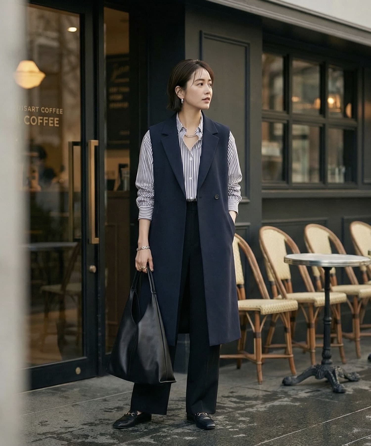 STYLE DELI「【DELI by】トライアングルフォルム・リアルレザートートバッグ」|トートバッグ|