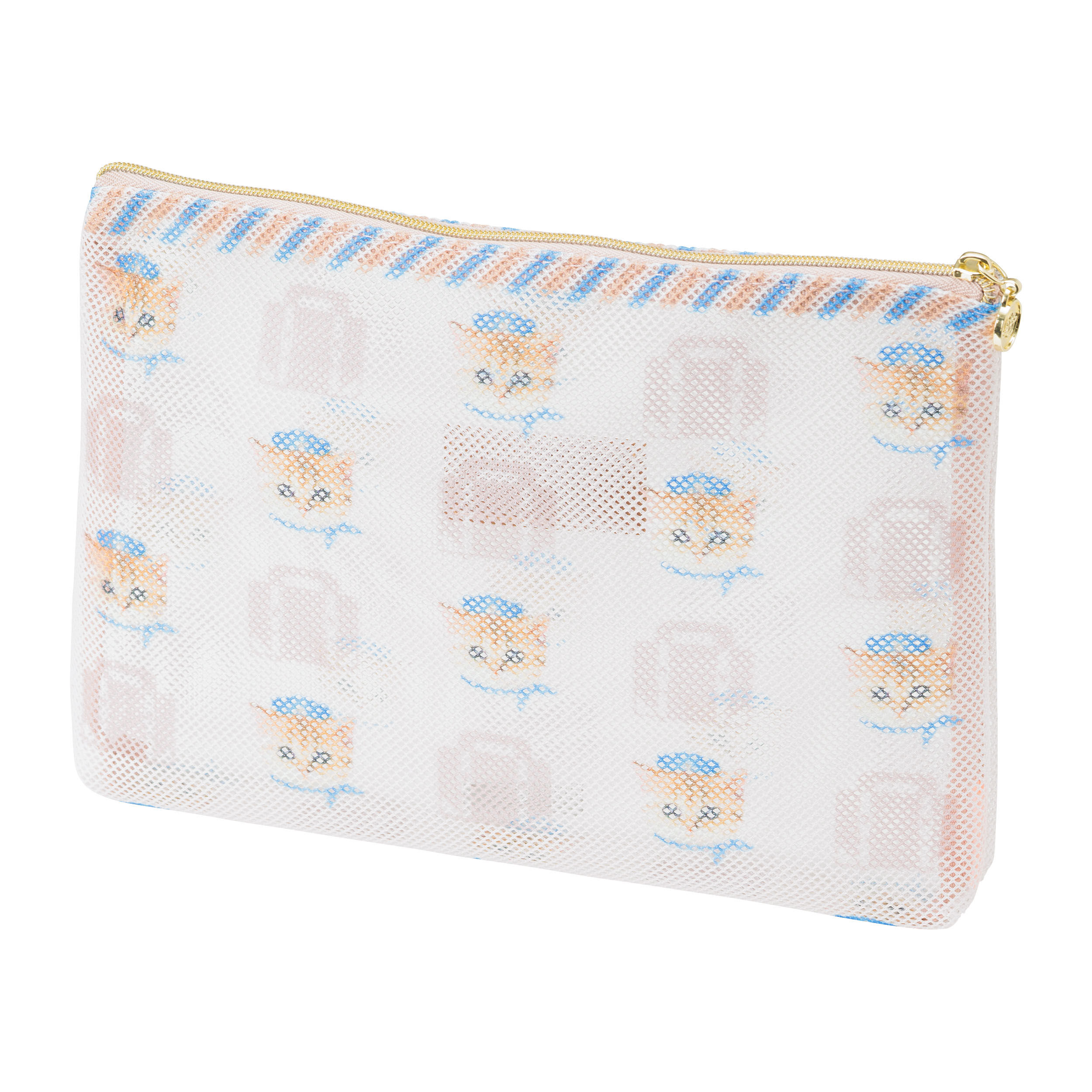 PAUL&JOE「プリントメッシュフラットポーチ／ポール＆ジョー」|ポーチ|