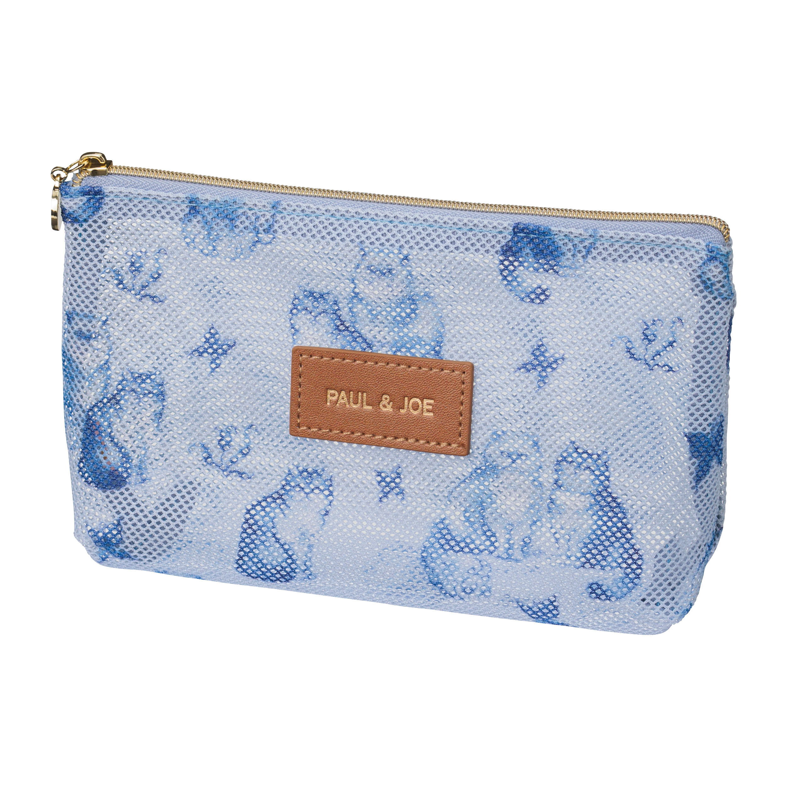 PAUL&JOE「プリントメッシュポーチ／ポール＆ジョー」|ポーチ|ブルー