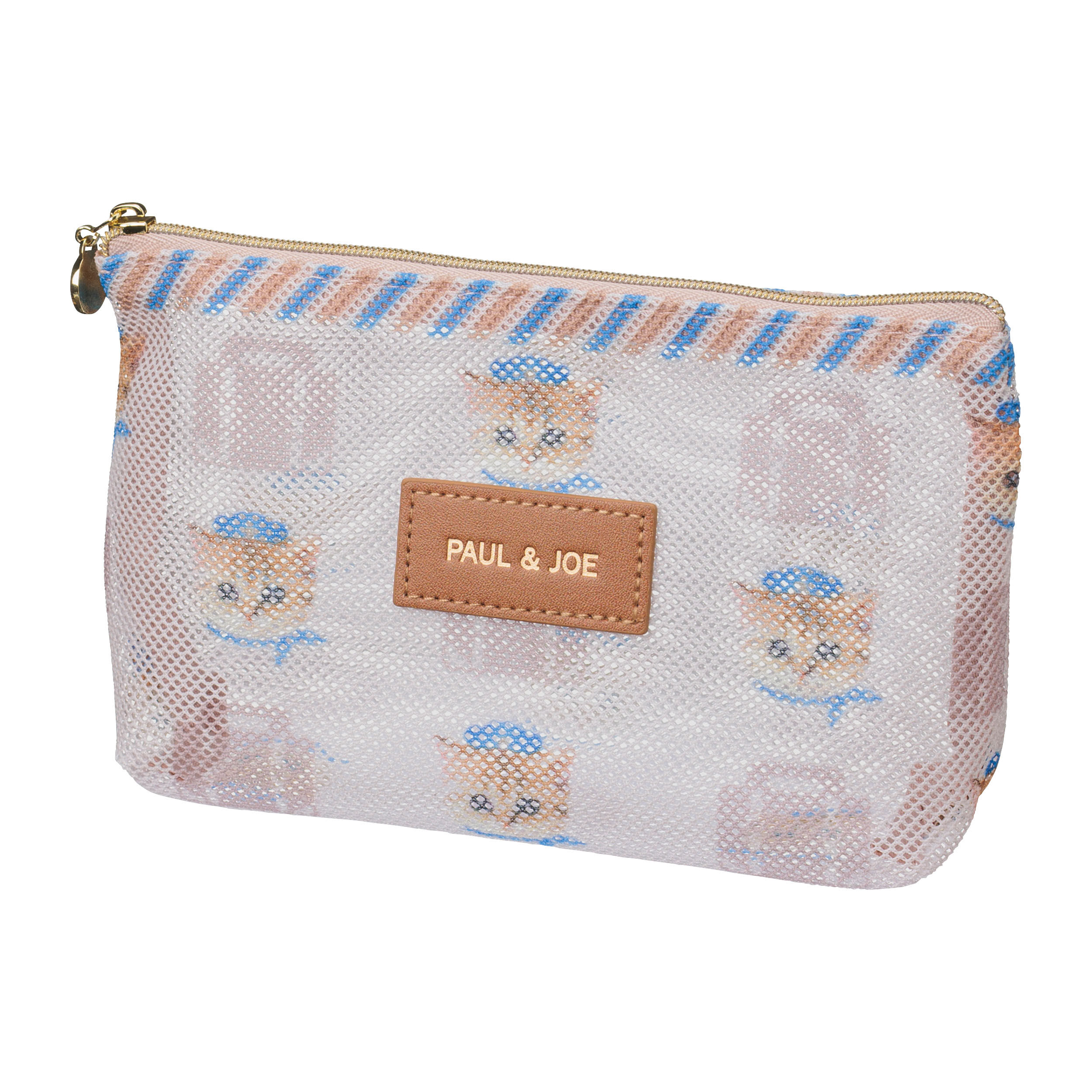 PAUL&JOE「プリントメッシュポーチ／ポール＆ジョー」|ポーチ|ベージュ