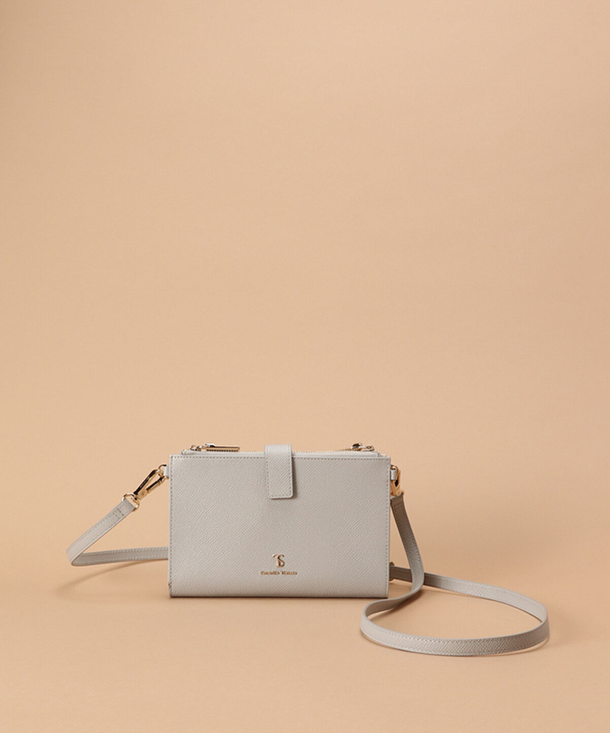 Samantha Thavasa「シンプルレザーウォレットショルダー」|ショルダー・メッセンジャー|グレー