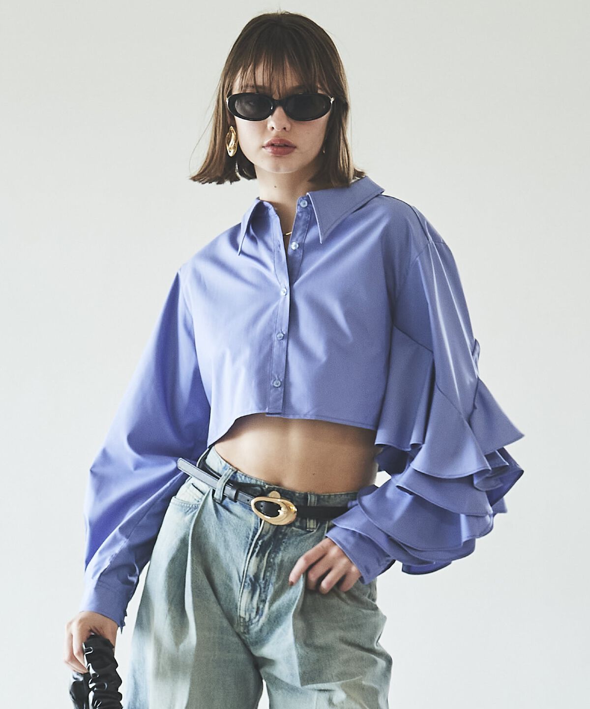 アンドクチュール「アシメ袖フリルシャツブラウス」|シャツ・ブラウス|