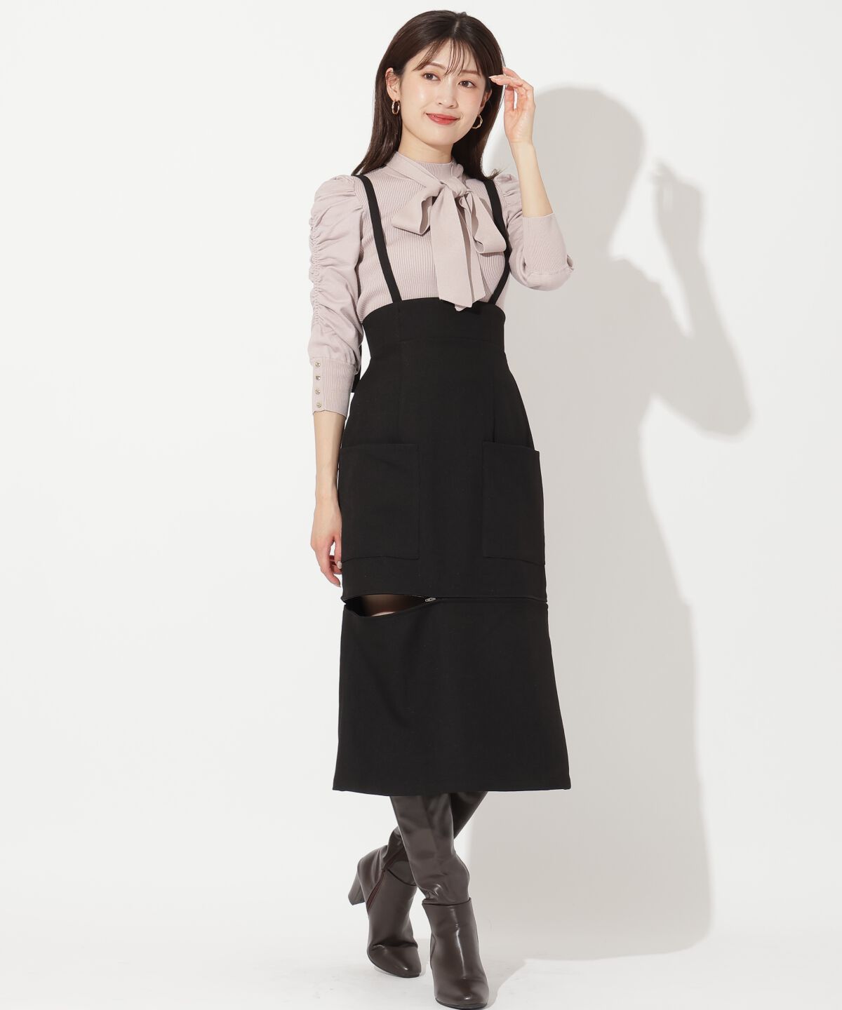 アンドクチュール「サスペ付き2wayスカート」|タイト|