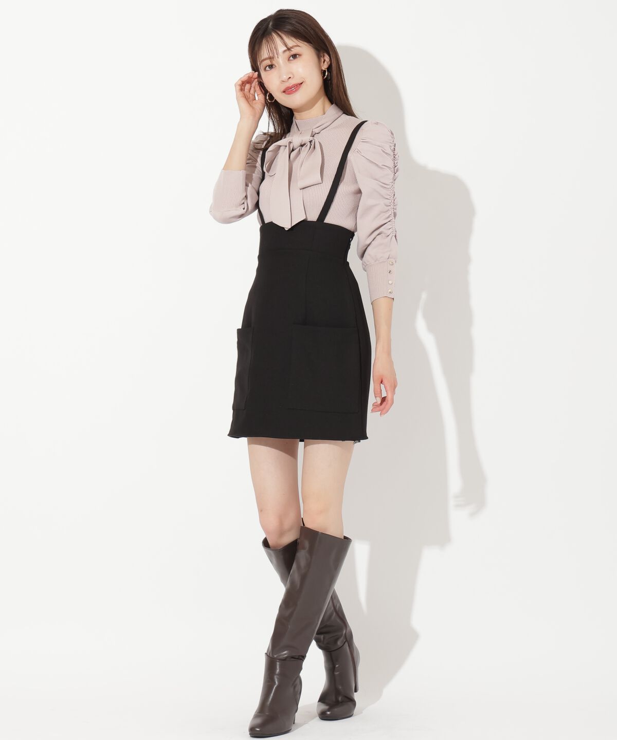 アンドクチュール「サスペ付き2wayスカート」|タイト|