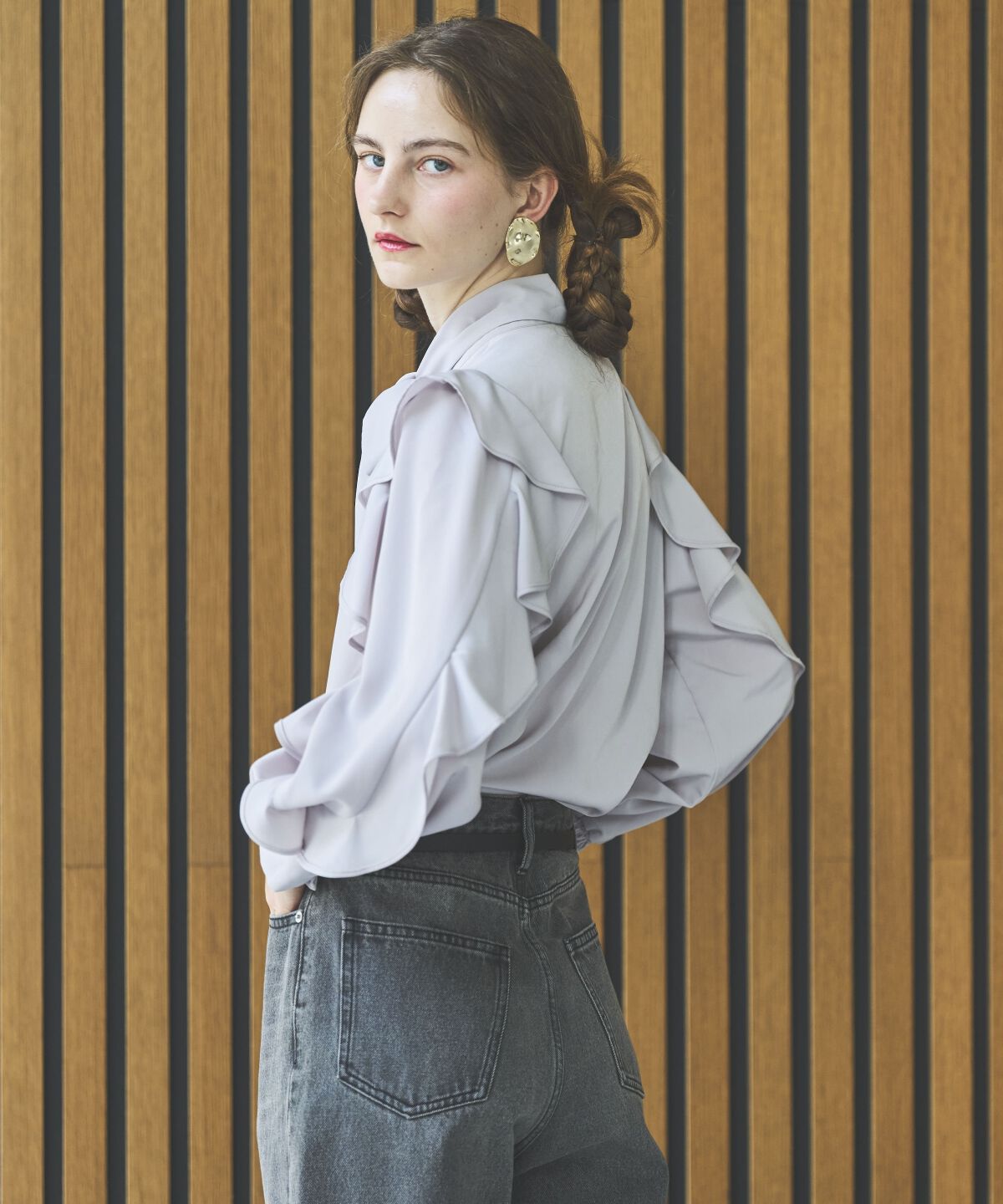 アンドクチュール「ラッフルスリーブボウタイブラウス」|シャツ・ブラウス|