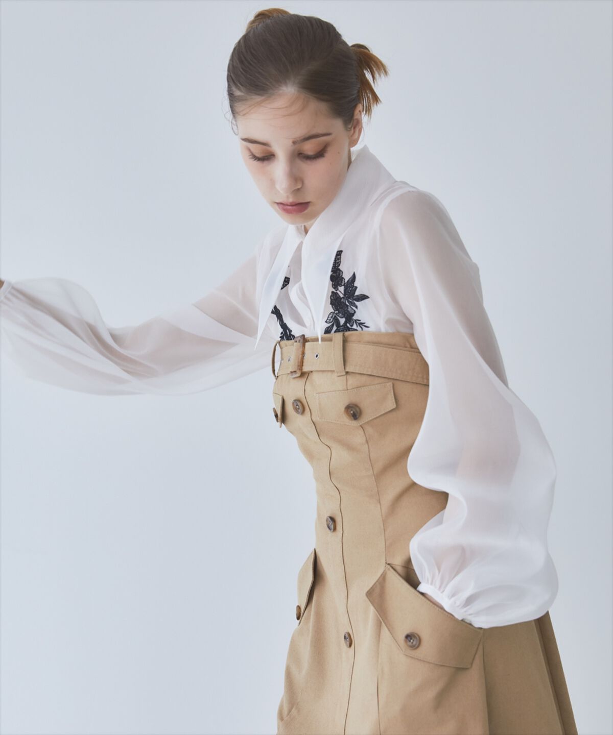 REDYAZEL「エンブロイダリーオーガンジーブラウス」|シャツ・ブラウス|