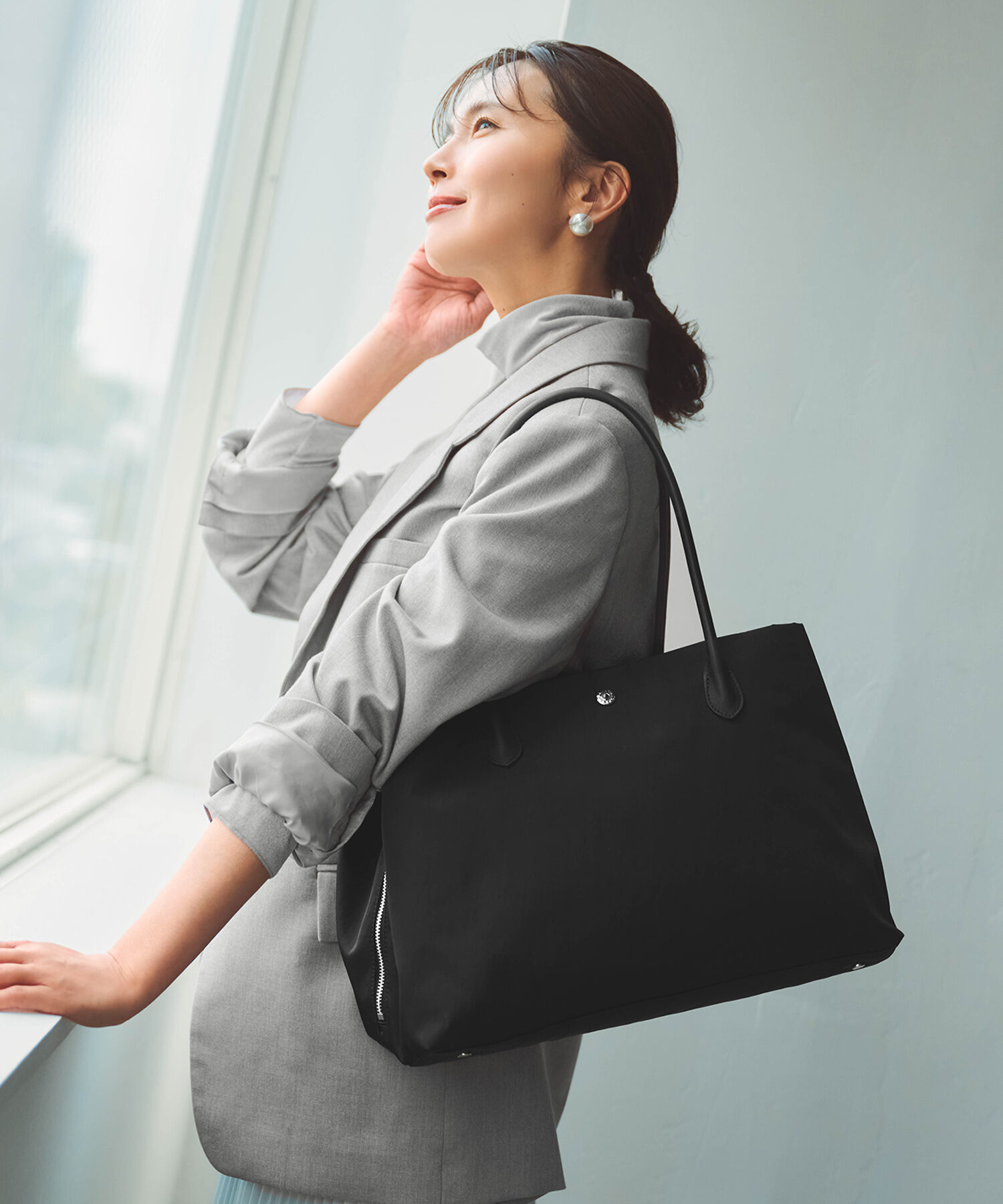 TOPKAPI BREATH「【Breath TOPKAPI】ALINE アライン ナイロン ボストン トートバッグ　A4 / 軽量 / 旅行 / 出張 / 通勤」|ボストンバッグ|ブラック