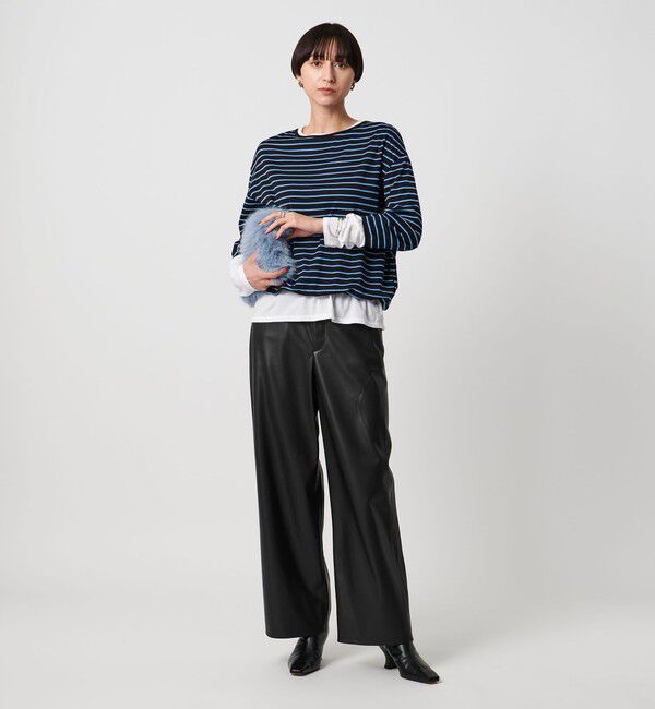 UNITED ARROWS「レザーライク ストレート パンツ ウォッシャブル」|チノ|