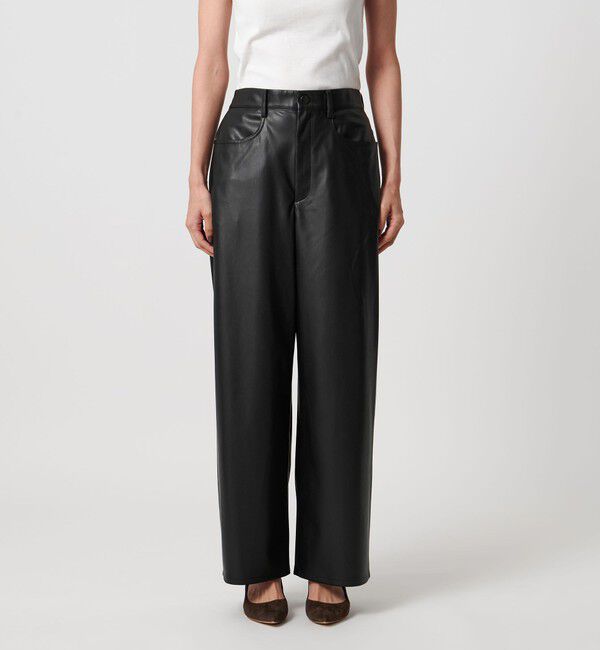 UNITED ARROWS「レザーライク ストレート パンツ ウォッシャブル」|チノ|