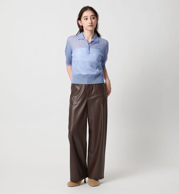 UNITED ARROWS「レザーライク ストレート パンツ ウォッシャブル」|チノ|