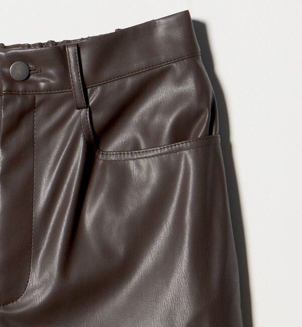 UNITED ARROWS「レザーライク ストレート パンツ ウォッシャブル」|チノ|