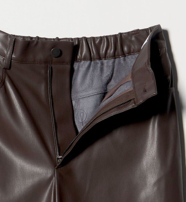 UNITED ARROWS「レザーライク ストレート パンツ ウォッシャブル」|チノ|