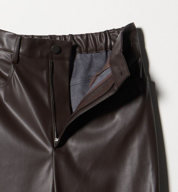 UNITED ARROWS「レザーライク ストレート パンツ ウォッシャブル」|チノ|