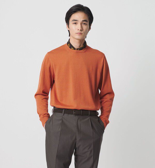 UNITED ARROWS「コットン ハイゲージ クルーネック ニット」|ニット・セーター|