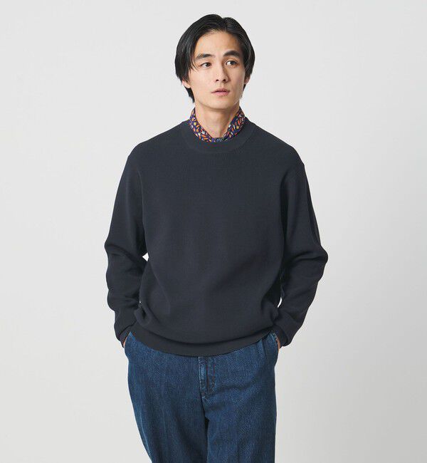 UNITED ARROWS「コットン/ポリエステル アゼ クルーネックニット」|ニット・セーター|